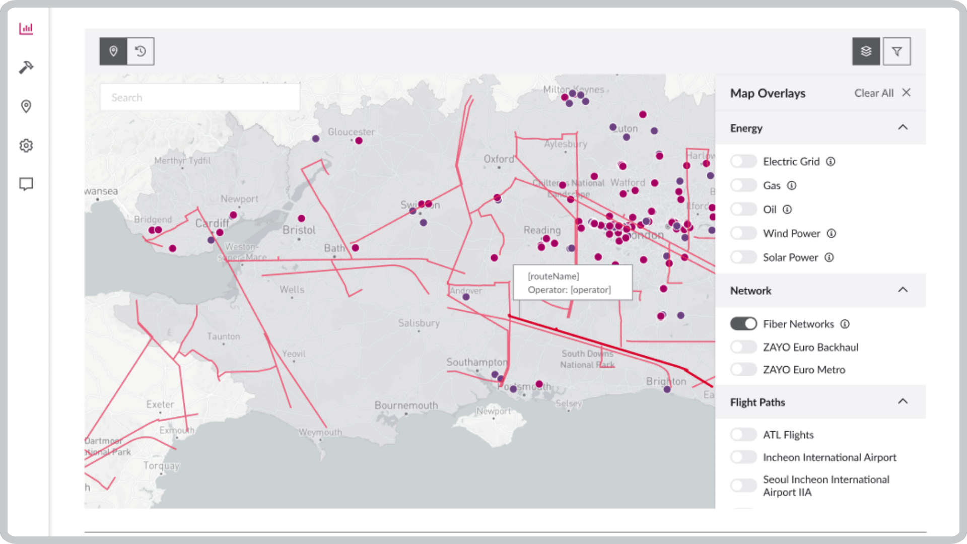DC Byte - Fibre Connectivity Map View