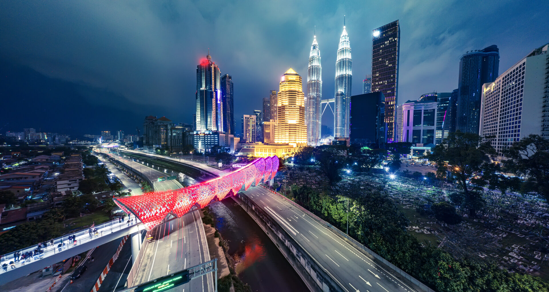 kuala lumpur new infrastructure, saloma link newly launched view from aerial